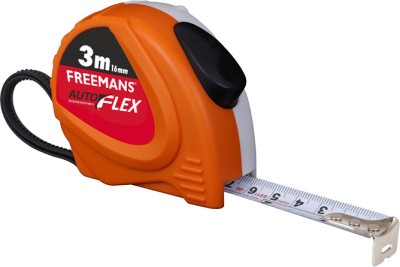 FREEMANS AUTOFLEX 3m:16mm Steel Inchi Pocket Measuring Tape with Auto-Lock and Belt-Clip Measurement Tape(3 m)