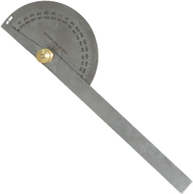 Aaisha Crafts Stainless Steel Angle Protractor 150mm – Round Head Tool + Carbide Scriber Measurement Tape(15 cm)