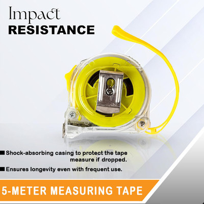 Aldeco 5M Measuring Tape with Dual Scale and Locking Mechanism for Versatile Tasks Measurement Tape(5 mm)