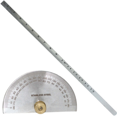 Aaisha Crafts Precision Protractor Depth Gauge 150mm / 6 Inch – Etched Graduations Measurement Tape(15 cm)