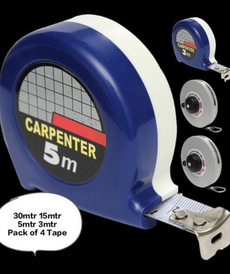 Toolbox Pack of 4 measuring tape ( 3 meter, 5 meter , 15 meter and 30 meter) Measurement Tape(30 cm)