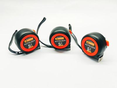 4MECH 5m x 3 Premium Plastic AutoLock Measuring Tape for Home and Professional Use Measurement Tape(6 cm)