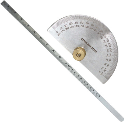 Aaisha Crafts Stainless Steel Depth & Angle Protractor Gauge – 6 Inch (150mm) Measuring Tool Measurement Tape(15 cm)