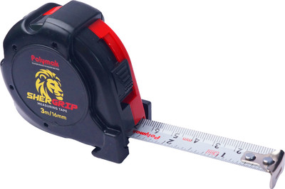 Polymak 3 Meter Plastic Short Measuring Tape with Clear Marking, Auto Lock System Measurement Tape(3 m)