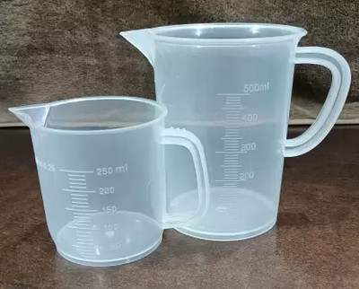E&E Transparent Measuring Jugs 500ml, 250ml Combo Pack with Handle Measuring Cup(750 ml)