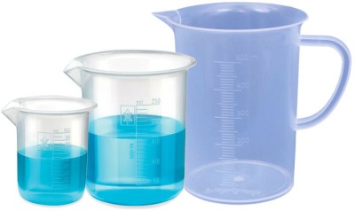 Bello plastic measuring beaker 100ml, 250ml & jug 500ml Measuring Cup Set(850 ml)