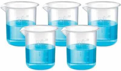 SBT Plastic Beaker School Collage Chemistry Lab Laboratory Science Experiments Measuring Cup(250 ml)