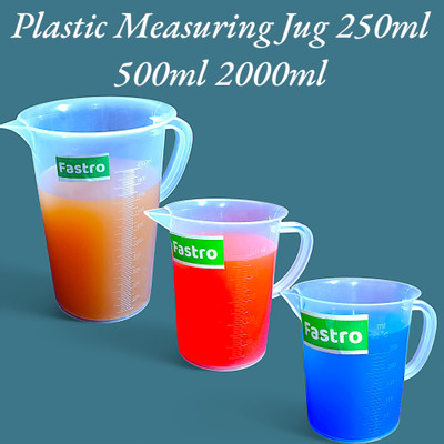 fastro Plastic Measuring Jug 2000ml, 500ml & 250ml Jar Measuring Cup Set(2000 ml)