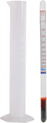SBT 1PC Measuring Cylinder 250ML 6 PC Hydrometer Specific Gravity (Range 1000-2000) Measuring Cup(250 ml)
