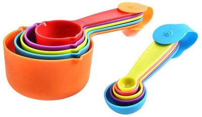 Mobfest ® Colorful 10 Pcs Measuring Cup Spoon for Measuring Dry & Liquid Food Tool Measuring Cup Set(200 ml)