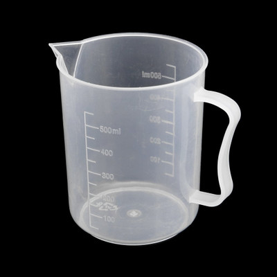 wkm Pure Measuring Jug with Handle Transparent Molded in Polypropylene Plastic Measuring Cup(500 ml)