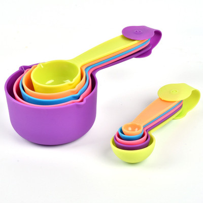 KitchenFest ® 10 Pcs Colorful Measuring Cup and Spoon for Measuring Dry & Liquid Food Measuring Cup Set(200 ml)