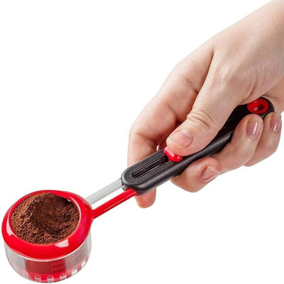 MOSHTU Adjustable Measuring Spoon with Level,Powder Coffee/Protein Powder Leveling Measuring Cup Set(20 ml, 25 ml, 30 ml, 35 ml, 40 ml, 45 ml)