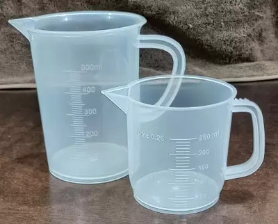 E&E Transparent Measuring Jugs 250ml, 500ml Combo Moulded in Polypropylene Measuring Cup(750 ml)