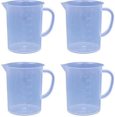 Bello Plastic Measuring 250 Ml Jug pack of 4 for Measuring Solids and Liquids Measuring Cup Set(250 ml)