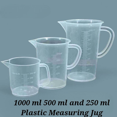 E&E Set Of 3 Jugs 1000/500/250ml with Handle Combo Pack Measuring Cup Measuring Cup Set(1750 ml)
