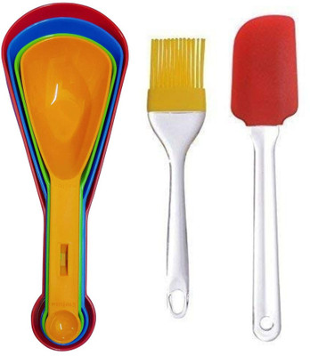 Meswarn 4Measuring Cup Spoon 1Spatula 1brush set combo Measuring Cup Set (240 ml) Kitchen Tool Set(Measuring Jug, Spatula, Brush)
