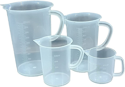 E&E Combo pack of 4 Measuring Jugs/Cups 2000ml/1000ml/500ml/250ml with Handle Measuring Cup(3750 ml)