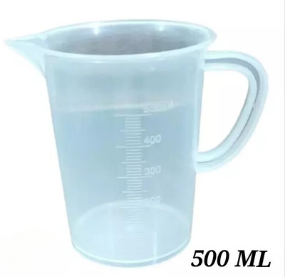 E&E Transparent Plastic 500 ml Measuring Jug for Measuring Solids & Liquids Measuring Cup(500 ml)