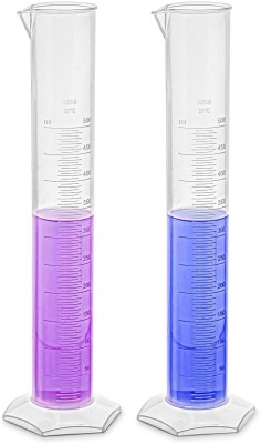 SBT Measuring Cylinder Markings Pour-Out, Reusable Glass Capacity Pack 2 Measuring Cup Set(500 ml)