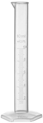Mitrolia Plastic Measuring Cylinder 10 ML for Lab Industry College Lab School Lab Pack 1 Measuring Cup(10 ml)