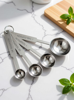 Lishonn Heavy Duty Stainless Steel Metal Measuring Spoons for Dry or Liquid, Fits in Spice Jar, Set of 4 Stainless Steel Measuring Spoon Set(Pack of 4)