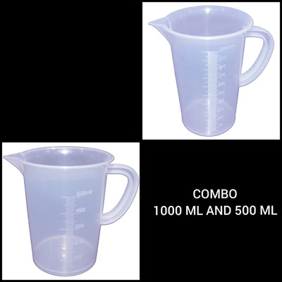 E&E Transparent Measuring Jug Set 1000 ml and 500 ml for Measuring Solid and Liquids Measuring Cup(1500 ml)