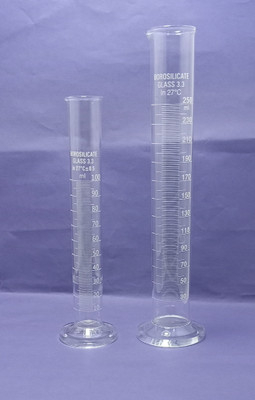 moolenterprises Borosilicate Glass Measuring Cylinder 250, 100 ML pack of 2 Measuring Cup(250 ml)