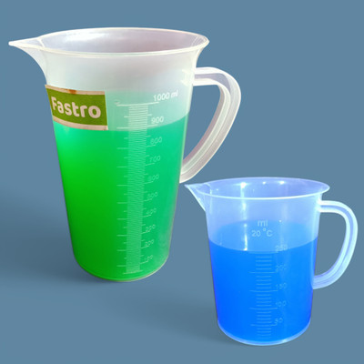 fastro Witeg Measuring Jug 250ml and 1000ml Moulded In Polypropylene (Polylab) Combo Pack Measuring Cup(250 ml, 1000 ml)