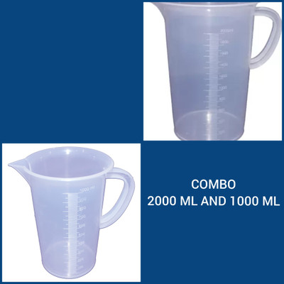 E&E Transparent Measuring Jug Set 2000 ml and 1000 ml for Solid and Liquids Measuring Cup(3000 ml)