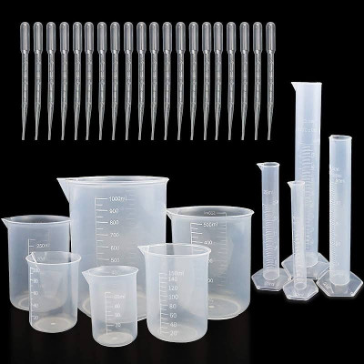 Greyart Measuring Laboratory Beaker set with Measuring Cylinders for Lab Kitchen Measuring Cup Set(25 ml, 50 ml, 100 ml, 250 ml, 500 ml, 1000 ml)
