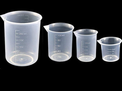 Plexus Plastic Measuring Beaker 25+50+100+250ml For Laboratory Measuring Cup Measuring Cup(425 ml)