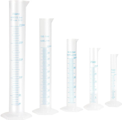 SBT Plastic Measuring Cylinder Set Measuring Cup(10 ml, 25 ml, 50 ml, 100 ml, 250 ml)