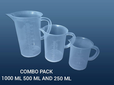 E&E Plastic Measuring Jugs 250ml 500ml 1000ml Combo Pack for Household purpose Measuring Cup Set(1750 ml)