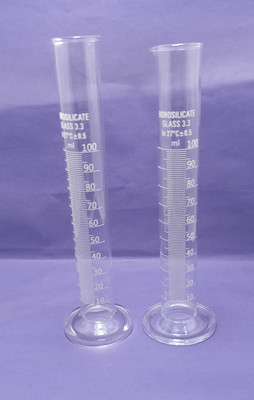 moolenterprises Borosilicate Glass Measuring Cylinder 100ML pack of 2 Measuring Cup(100 ml)