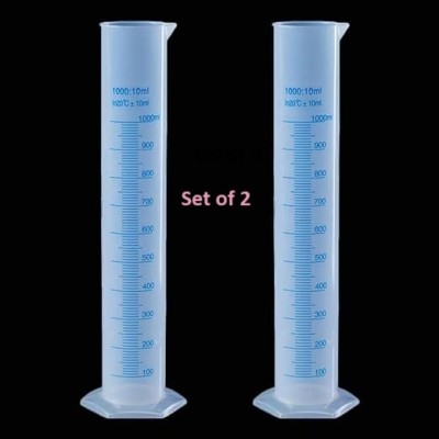 SBT Polypropylene Plastic Measuring Cylinder Transparent Graduated Pack 1 Measuring Cup Set(1000 ml)