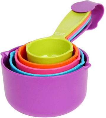 INKULTURE Compact Food Measurement Preparation Measure Measuring Spoon and Cup Set, Set of 6 (Multi-Colour Measuring Cup Set(7.5 ml, 15 ml, 60 ml, 80 ml, 125 ml, 250 ml)