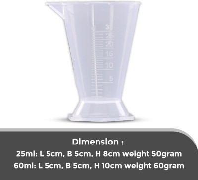 Jetflon Economy Transparent Base Medicine Cup I Kitchen I Laboratory Measuring Cup(60 ml)