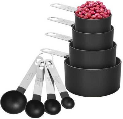 MobFest Baking Measuring Cup Measuring Spoon 8 Pcs Stainless Steel Handle Measuring Cup Set(500 ml)