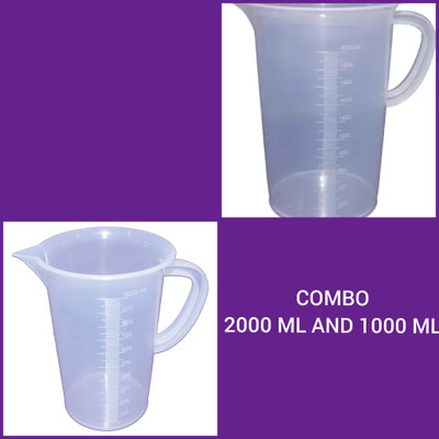 E&E Transparent Measuring Jug Set 2000 ml and 1000 ml For Household Purposes Measuring Cup(3000 ml)