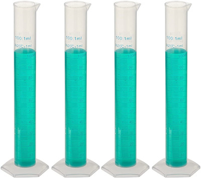 LABO Plastic Measuring Cylinder Transparent Graduated Cylinder's for Laboratory Test Measuring Cup(100 ml)