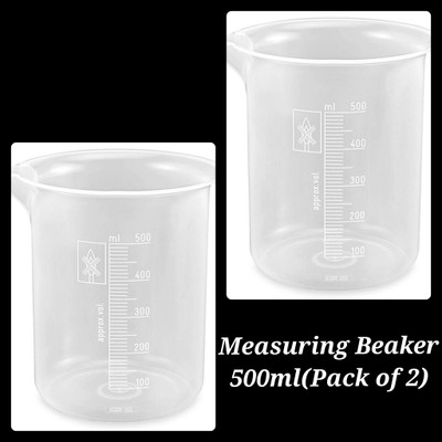 E&E Measuring Beaker without handle (Pack of 2) for Measuring Solids & Liquids Measuring Cup(500 ml)
