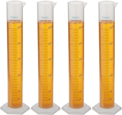 LABO Plastic Measuring Cylinder Transparent Graduated Cylinder's for Laboratory Test Measuring Cup(250 ml)