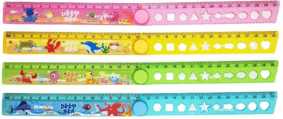 Sloies plastic digital folding measuring ruler for students Ruler Ruler(Set of 30, Multicolor)