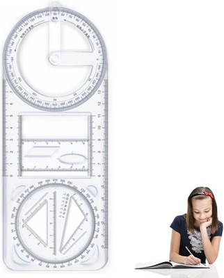 KDGTREADS Geometric Ruler Mathematics Drawing Template for Woodworking Style a Ruler(White)
