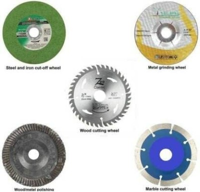 onechance 4 inch 5 pieces highly useful wheel combo pack for Multiple Unit Measuring Wheel Cutting blade combo of 4 Inches or 110 mm Wheel-Grinding Angle Grinder Multiple Unit Measuring Wheel