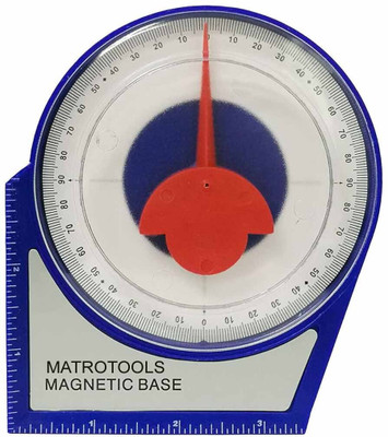 metrotools Angle Locator (4 inch, Magnet Base and Spirit Leve Slope Inclinometer Angle Finder Slope Protractor Tilt Level Meter Single Unit Measuring Wheel