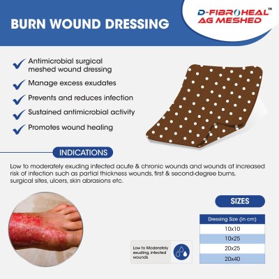 D-Fibroheal Meshed Interactive dressings Medical Dressing(Pack of 10)