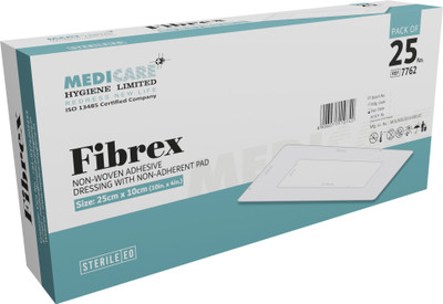 MEDICA Medica Fibrex Non-Woven Adhesive Dressing With Non-Adherent Pad 10cm x 25cm Films Medical Dressing(Pack of 1)