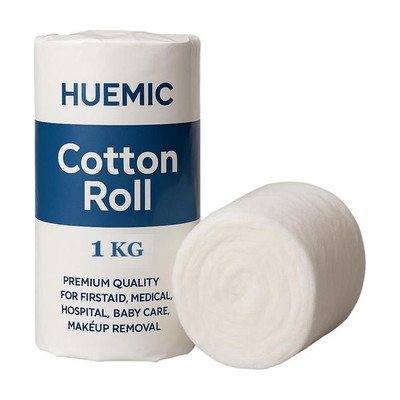 Huemic 1 kg Medical Grade Cotton Roll – Cotton Surgical Absorbent Wool Gauze Medical Dressing